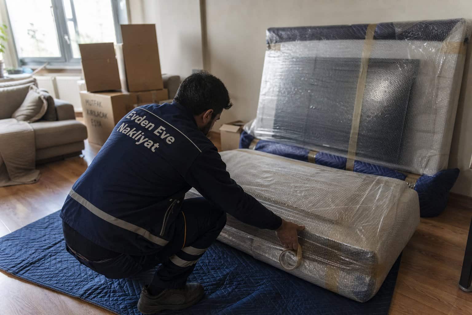 Eşya Paketleme - Berjeri kalin ambalajla kaplama